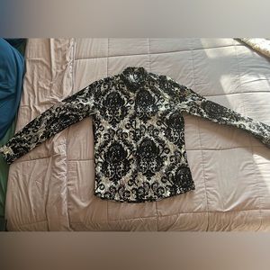 ASOS Twisted Taylor Metallic Flocking Super Skinny Shirt Men’s SZ Medium